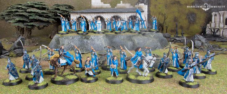 Une armée de Fondcombe dans toute sa gloire : guerriers, Elrond, Arwen...
