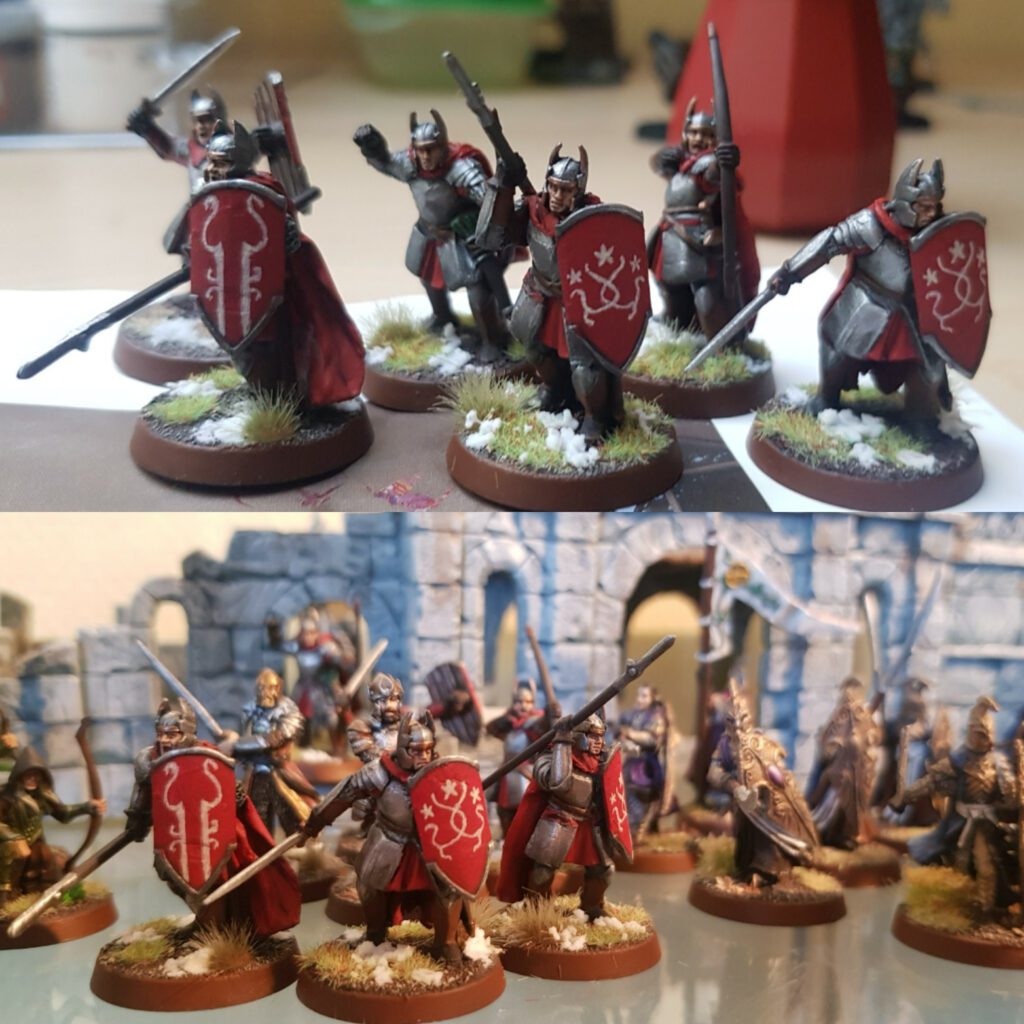 Des figurines converties pour représenter des guerriers de l'Arthedain